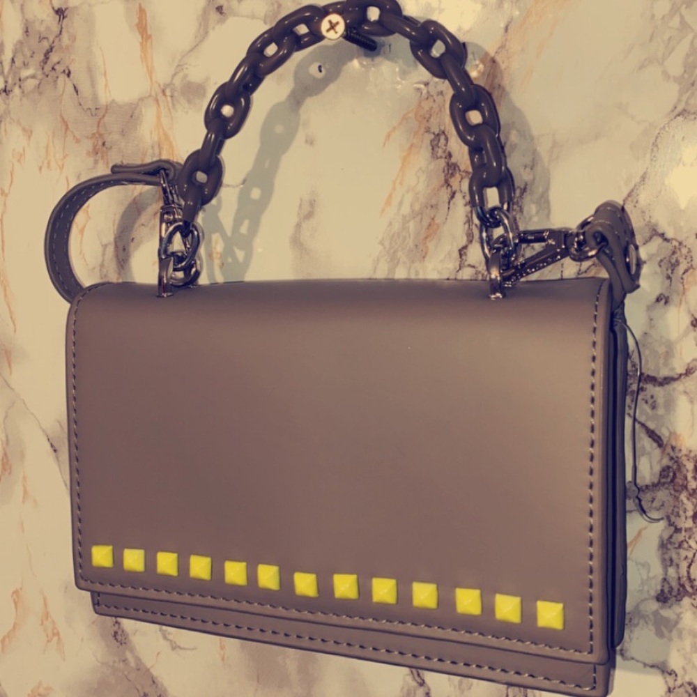 Gray & Yellow Studded Purse